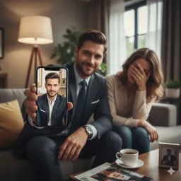 Kendi fotoğrafını telefonunun duvar kağıdı yapmış