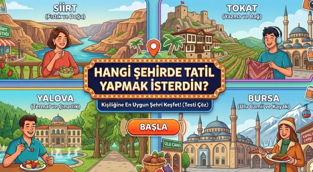 Daha az tercih edilen şehirler arasından hangi şehirde tatil yapmak isterdin?