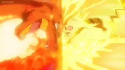 Ash Pikachu vs Leon Charizard