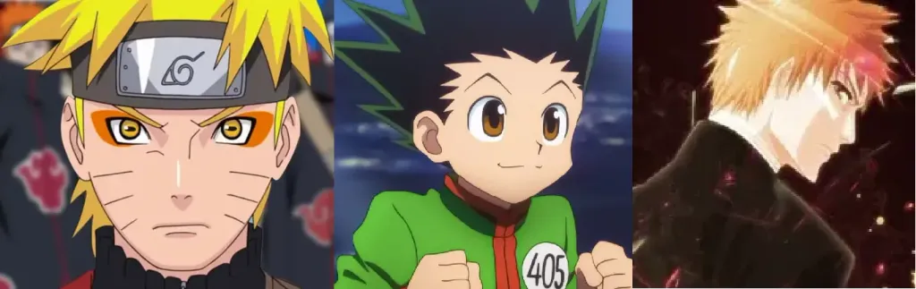 naruto + bleach + hxh karakterleri