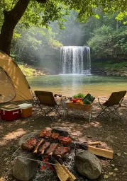 Su kenarı mangal ve kamp ikilisi