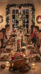 Classic Christmas dinner table
