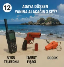 uydu telefonu- işaret fişeği-düdük