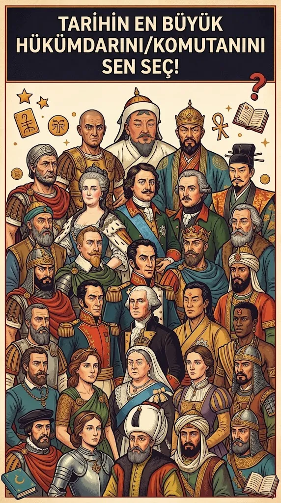 Tarihteki En İyi Hükümdarı/Komutanı Seç